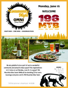 Community Night at Omni Winery & Taproom on June 16th, 2025 at 5:00 p.m.