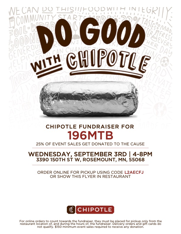 Chipotle Fundraiser Night: September 3rd